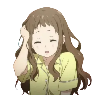 ☺️ anime, character, girl, cartoon, cute, illustration, art whatsapp sticker
