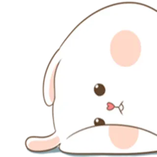 😔 süß, tier, sticker, hund, cartoon, illustration telegram sticker