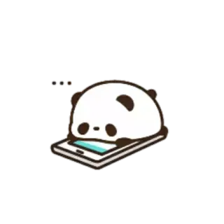 🤓 Panda, Lindo, Animal, Teléfono, Dibujo animado telegram sticker