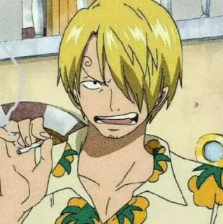🥘 Sanji One Piece アニメ, ワンピース, サンジ, タバコ, 喫煙 telegram sticker