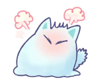 😤 kucing, binatang, imut, marah, kartun, stiker whatsapp sticker
