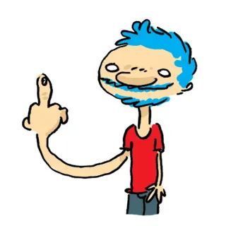 🖕 Kreskówka, Środkowy palec, Chamski, Obraźliwy, Wulgarny telegram sticker