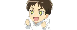 🔰 Eren Yeager Attack on Titan anime, manga, chibi, Eren Yeager, Attack on Titan telegram sticker