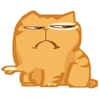 👎 cat, cartoon, grumpy, animal, pet telegram sticker
