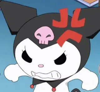 💕 Kuromi kuromi, enojado, anime, cráneo, dibujos animados telegram sticker