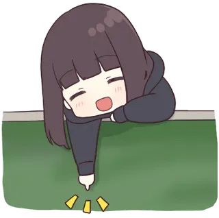 😀 Anime, Chica, Dibujo animado, Dibujo, Ilustración, Lindo telegram sticker