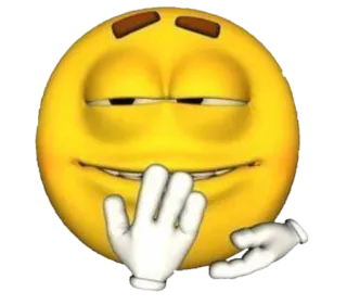 🤭 Emoji, Zadowolony, Chytry, Ręka, Żółty, Twarz telegram sticker