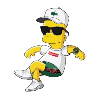 😎 Bart Simpson The Simpsons Supreme Bart Simpson, Os Simpsons, Desenho animado, Personagem, Supreme, Moda telegram sticker