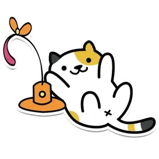 😶 кот, котёнок, милый, домашнее животное, животное, игрушка whatsapp sticker