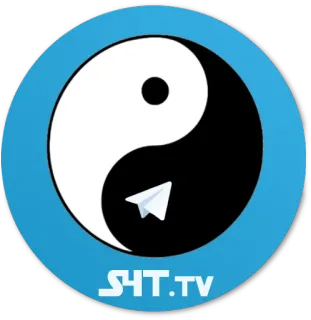 ✨ S4T.TV Papierflieger, Yin Yang, Logo, Blau, Webseite telegram sticker