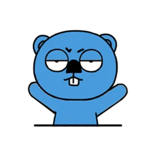 🤷 blue, cartoon, animal, cute, sticker, bear, expression telegram sticker