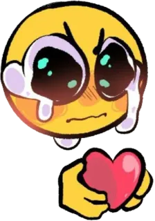 😘 emoji, crying, heart, sad, expression, love, emotion, cartoon telegram sticker