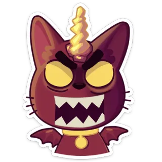 😡 アニメ, 猫, ユニコーン, モンスター, 怒り, ファンタジー, ステッカー telegram sticker