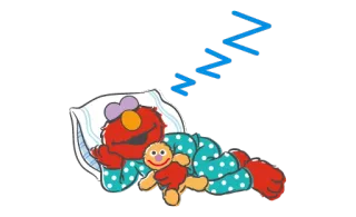 💤 Elmo เอลโม, เซซามีสตรีท, นอนหลับ, การ์ตูน, น่ารัก, ชุดนอน, หุ่น telegram sticker