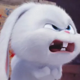 😏 Snowball The Secret Life of Pets кролик, мультик, злой, животное, питомец telegram sticker