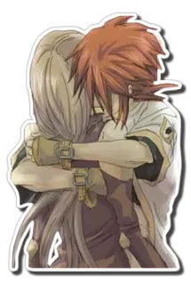 ❤ abraço, casal, amor, anime, amizade telegram sticker