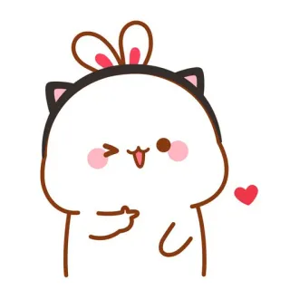 🍼 kawaii, lindo, conejo, corazón, amor, dibujos animados telegram sticker