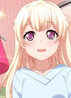 😅 anime, girl, blonde, cute, cartoon, female, illustration telegram sticker