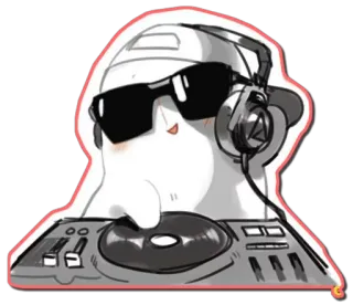 👻 DJ, 音乐, 唱机, 耳机, 太阳镜, 角色 telegram sticker