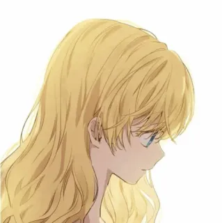 ✨ chica anime, pelo rubio, dibujo animado, mujer, femenino, retrato whatsapp sticker