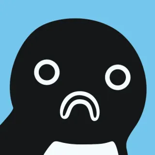 ☹️ pingouin, triste, mignon, dessin animé telegram sticker