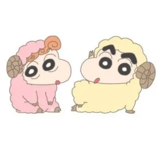 😚 Shin-chan Crayon Shin-chan Anime, Dessin animé, Mouton, Mignon, Drôle, Crayon Shin-chan, Animal telegram sticker