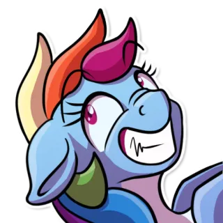 😃 dessin animé, poney, drôle, autocollant telegram sticker