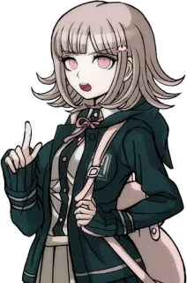 👆 Chiaki Nanami Danganronpa anime, danganronpa, chiaki nanami, video game, character, girl telegram sticker