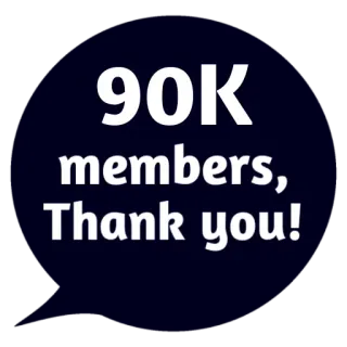 ❤ 90K members, Thank you! Mitglieder, Danke, Feier, Community, Social Media, Meilenstein whatsapp sticker