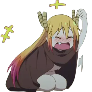 😂 Tohru Miss Kobayashi's Dragon Maid Anime, Drago, Tohru, Pianto, Kawaii, Miss Kobayashi's Dragon Maid, Triste telegram sticker