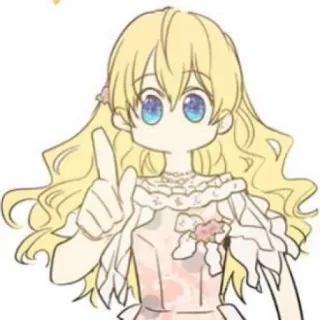 👑 Fille anime, Personnage dessin animé, Cheveux blonds, Mignon, Enfant, Fille, Robe telegram sticker