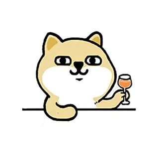 🍷 狗, 柴犬, 葡萄酒, 喝酒, 干杯, 庆祝 whatsapp sticker