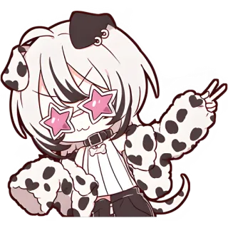 😎 Anime, Hund, Cartoon, Niedlich, Sticker, Dalmatiner, Figur, Kawaii telegram sticker