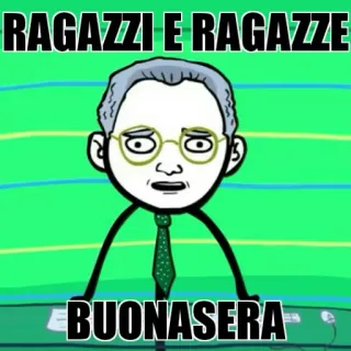 👋 RAGAZZI E RAGAZZE
BUONASERA italiano, saluto, cartone animato, uomo telegram sticker