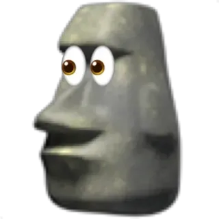 🗿 โมไอ, อิโมจิ, หิน, หน้า, รูปปั้น telegram sticker