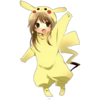 🤗 Anime, Manga, Pikachu, Cosplay, Lindo, Chica whatsapp sticker