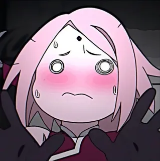 😳 Sakura Naruto Anime, Sakura, Naruto, Śmieszne, Zszokowany, Kreskówka telegram sticker