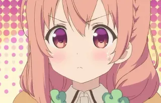 🙈 Anime, Manga, Słodkie, Dziewczyna, Kawaii, Różowe włosy, Rumieniec, Kreskówka telegram sticker
