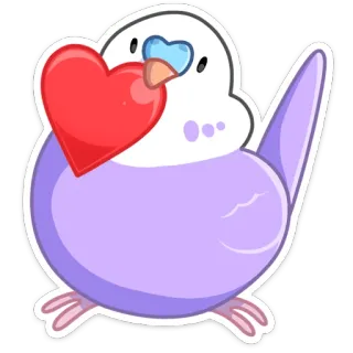 ❤️ vogel, hart, liefde, schattig, dier, sticker, kawaii telegram sticker