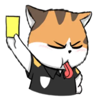 ⚽️ кот, животное, наклейка, желтая карточка, штраф, спорт, смешной telegram sticker