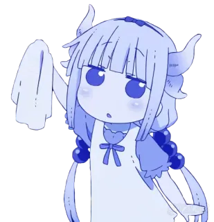 🧹 Kanna Kamui Miss Kobayashi's Dragon Maid anime, dragón, Kanna, linda, chica, dibujos animados whatsapp sticker