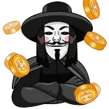 🪙 V V for Vendetta Vフォー・ヴェンデッタ, マスク, 映画, 匿名, ガイ・フォークス telegram sticker
