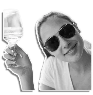 🍷 mulher, óculos de sol, vinho, copo, bebendo, retrato whatsapp sticker