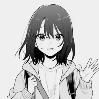 👋 Fille anime, Manga, Vague, Sac à dos, Dessin animé whatsapp sticker