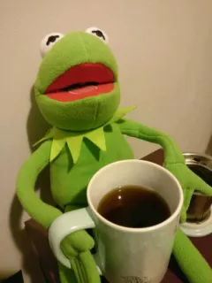 🐸 Kermit Kermit la rana, Muppets, caffè, tè, pupazzo telegram sticker