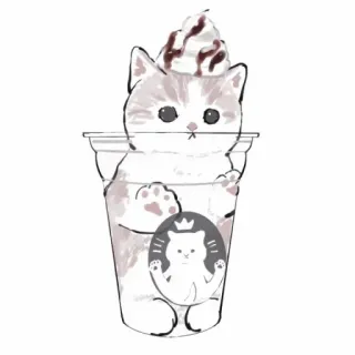 🍹 кот, кофе, милый, напиток, котёнок, десерт telegram sticker