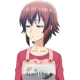 😒 Grand Blue DIVINGSHOP Grand Blue anime, girl, Grand Blue, diving, shop, serious telegram sticker