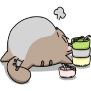 🍔 sticker, cartone animato, animale, assonnato, carino, esausto, stanco, cibo whatsapp sticker