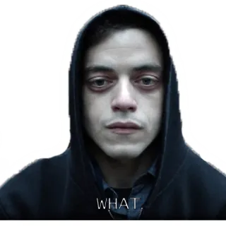 😑 WHAT person, portrait, expression, hoodie telegram sticker