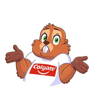 🤷‍♂️ Colgate beaver, cartoon, colgate, animal, mammal telegram sticker